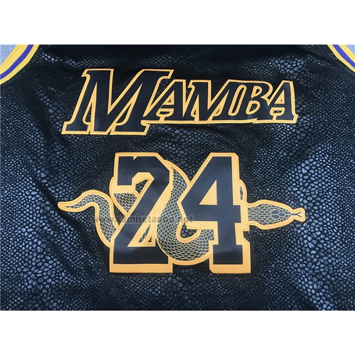 Camiseta Los Angeles Lakers Kobe Bryant #24 8 Black Mamba Negro